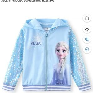 Disney Elsa Sequin Hoodie - Light Blue & White